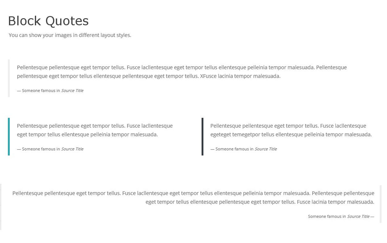 เว็บไซต์สำเร็จรูป shortcodes - blockquotes